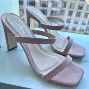 Pink double strap heels  - size 7